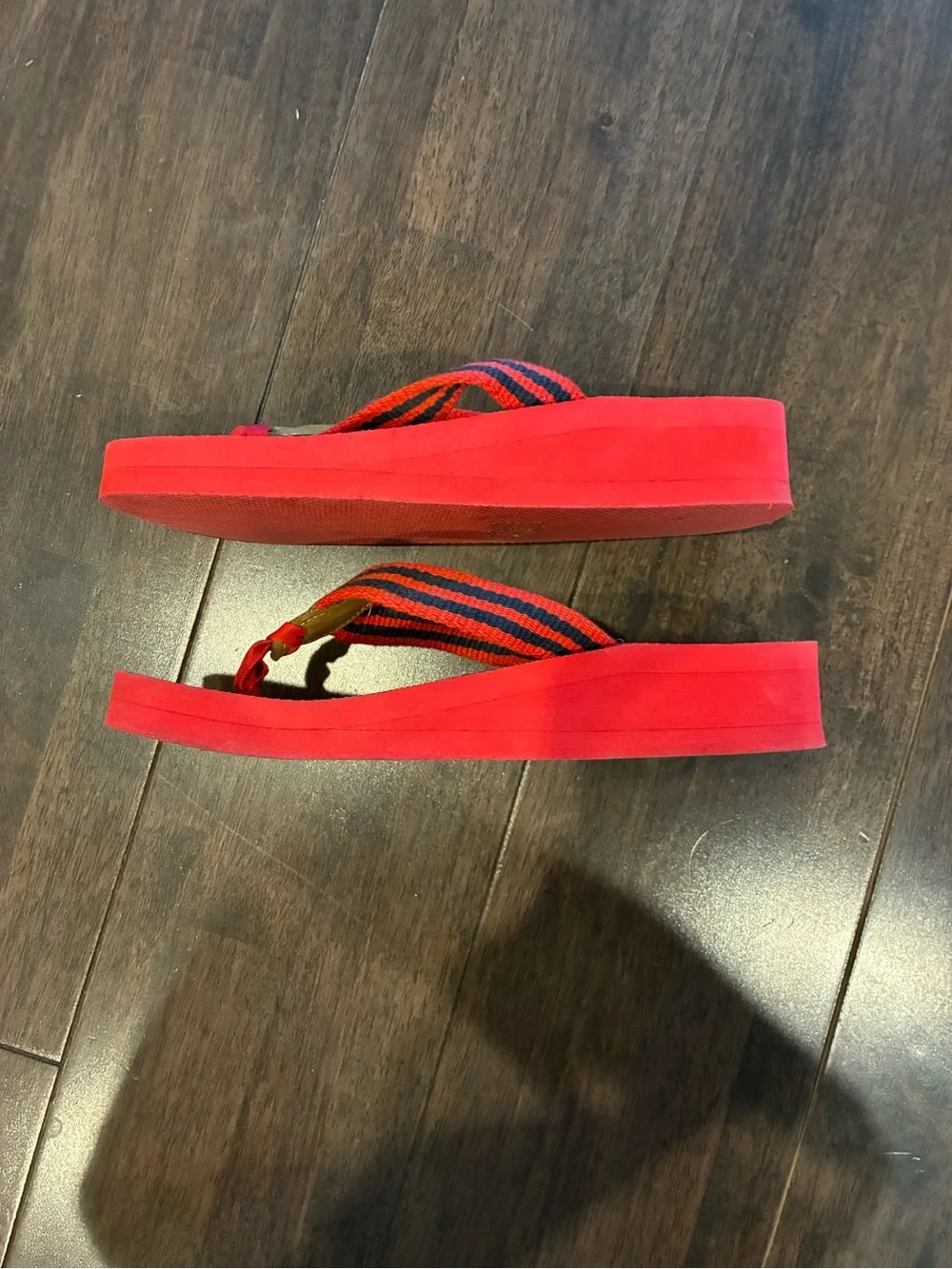 J Crew red flip flops, size 8